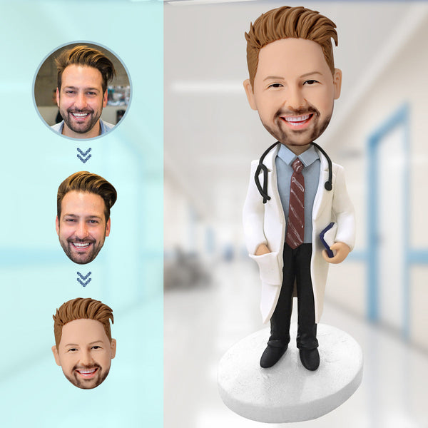 Custom Cool Doctor With Stethoscope Bobbleheads Father's Day Bobblehead Gift