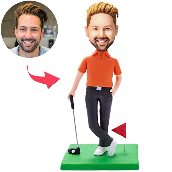 Custom Bobblehead Golf Course Man With Engraved Text Father's Day Gifts